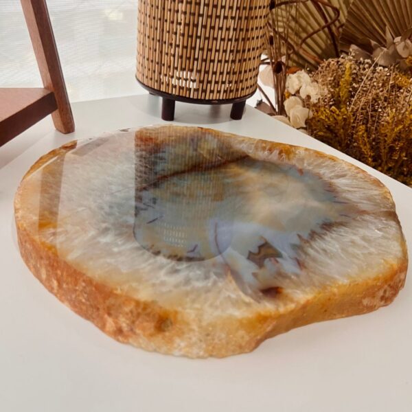 Platter de Ágata - Bandeja Cristal Pedra Natural - 3,085kg - Imagem 2