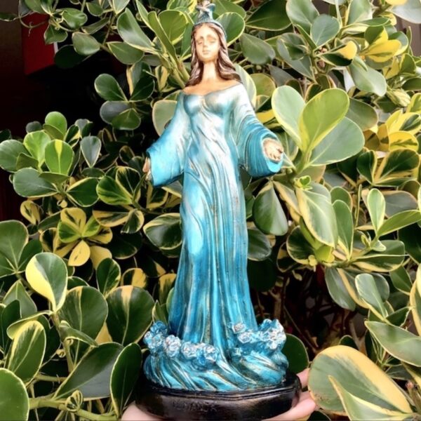 Escultura De Iemanjá - Rainha Do Mar - 31cm - Azul - Imagem 7