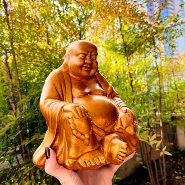 Escultura de Buda Feliz - 22 cm - Imagem 4