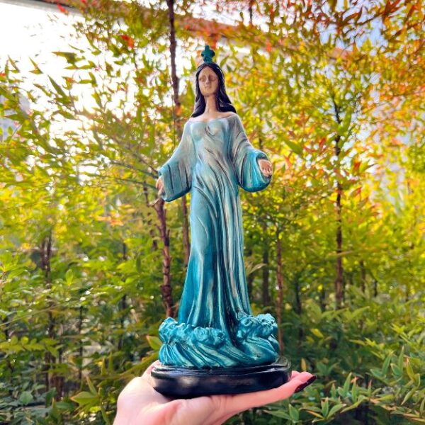 Escultura De Iemanjá - Rainha Do Mar - 31cm - Azul - Imagem 3