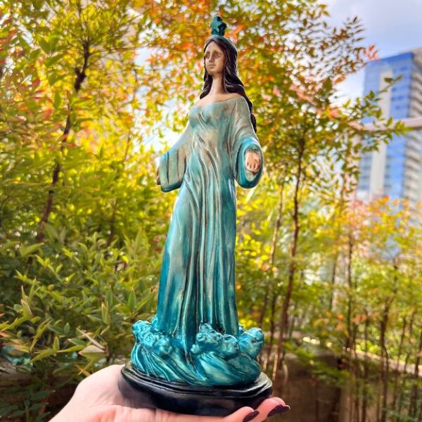 Escultura De Iemanjá - Rainha Do Mar - 31cm - Azul - Imagem 2