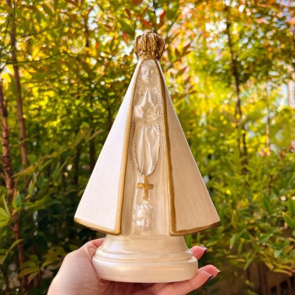 Nossa Senhora Aparecida 22cm - Branca e Dourada