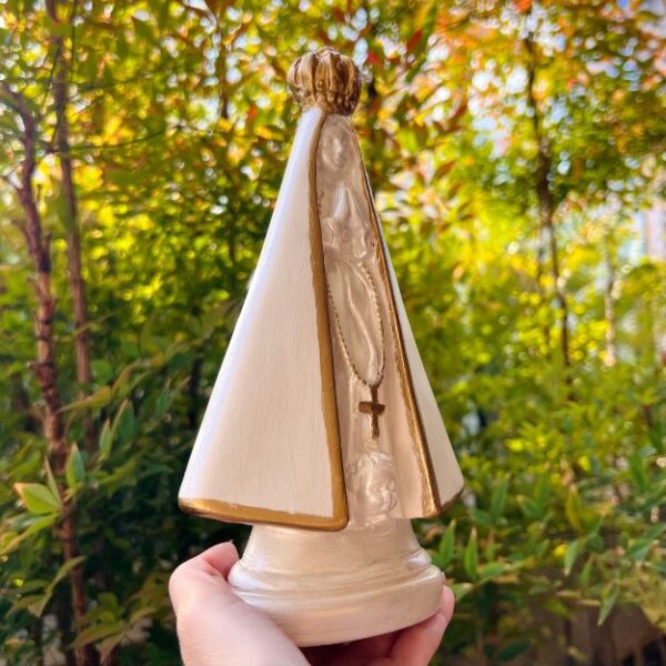 Nossa Senhora Aparecida 22cm - Branca e Dourada - Imagem 2
