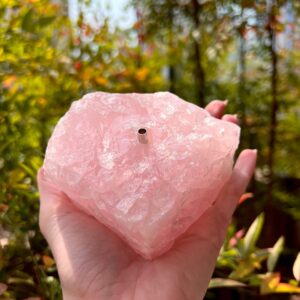 Incensário de Quartzo Rosa