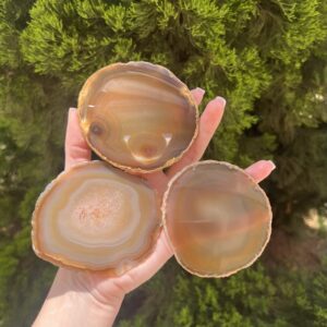 Trio de Platter de Ágata - Porta Copos