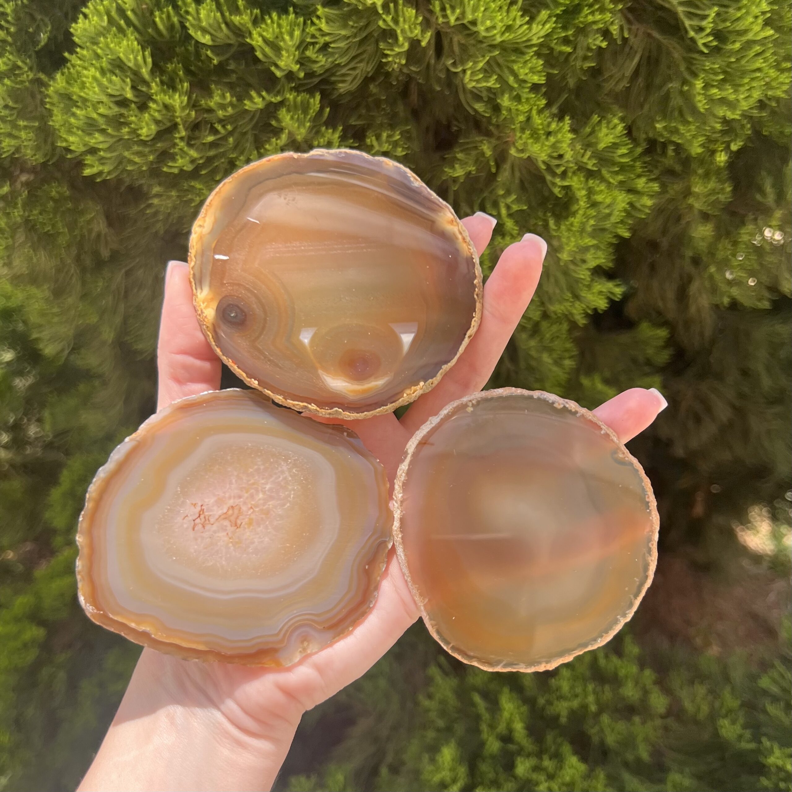 Trio de Platter de Ágata - Porta Copos