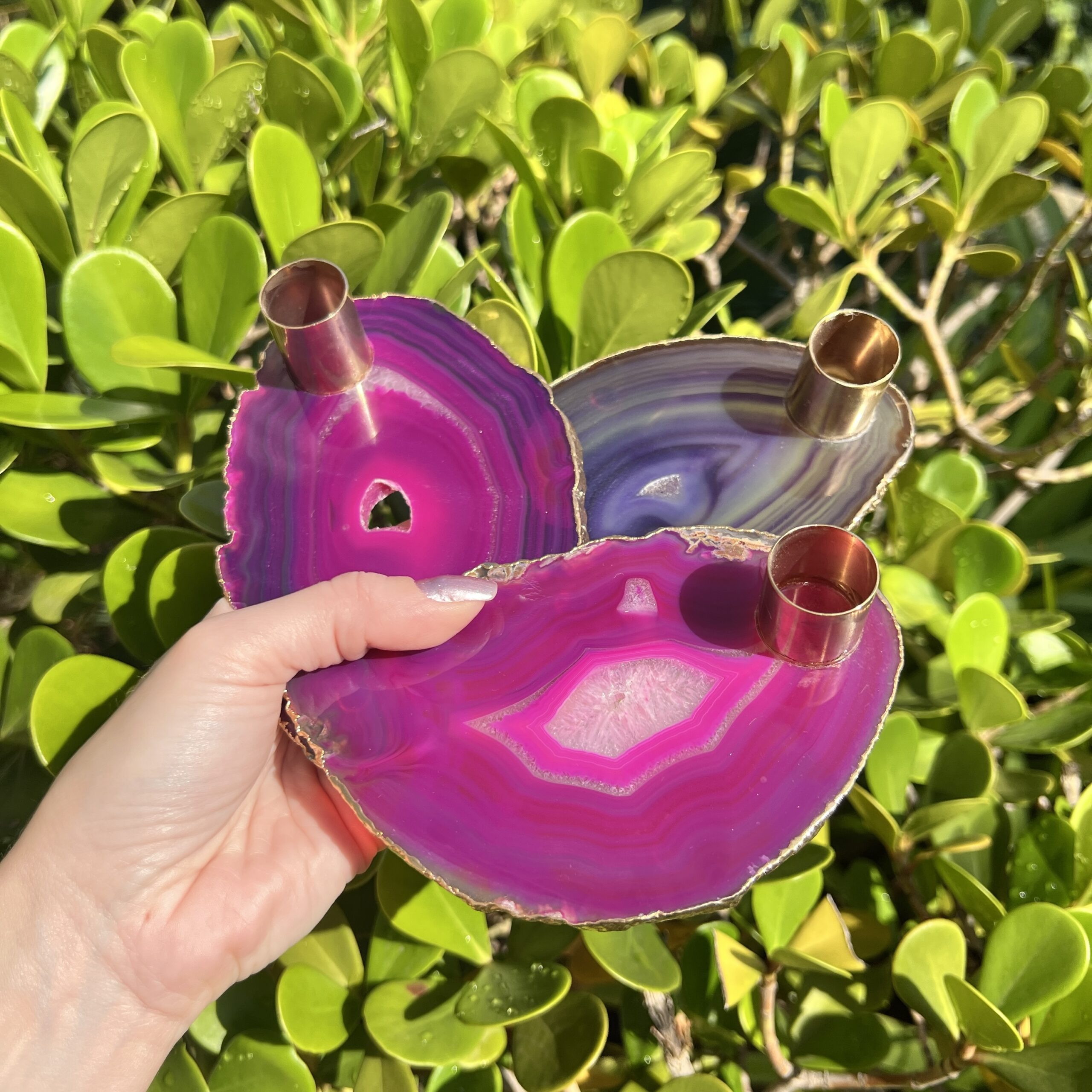 Kit de Porta Velas de Ágata