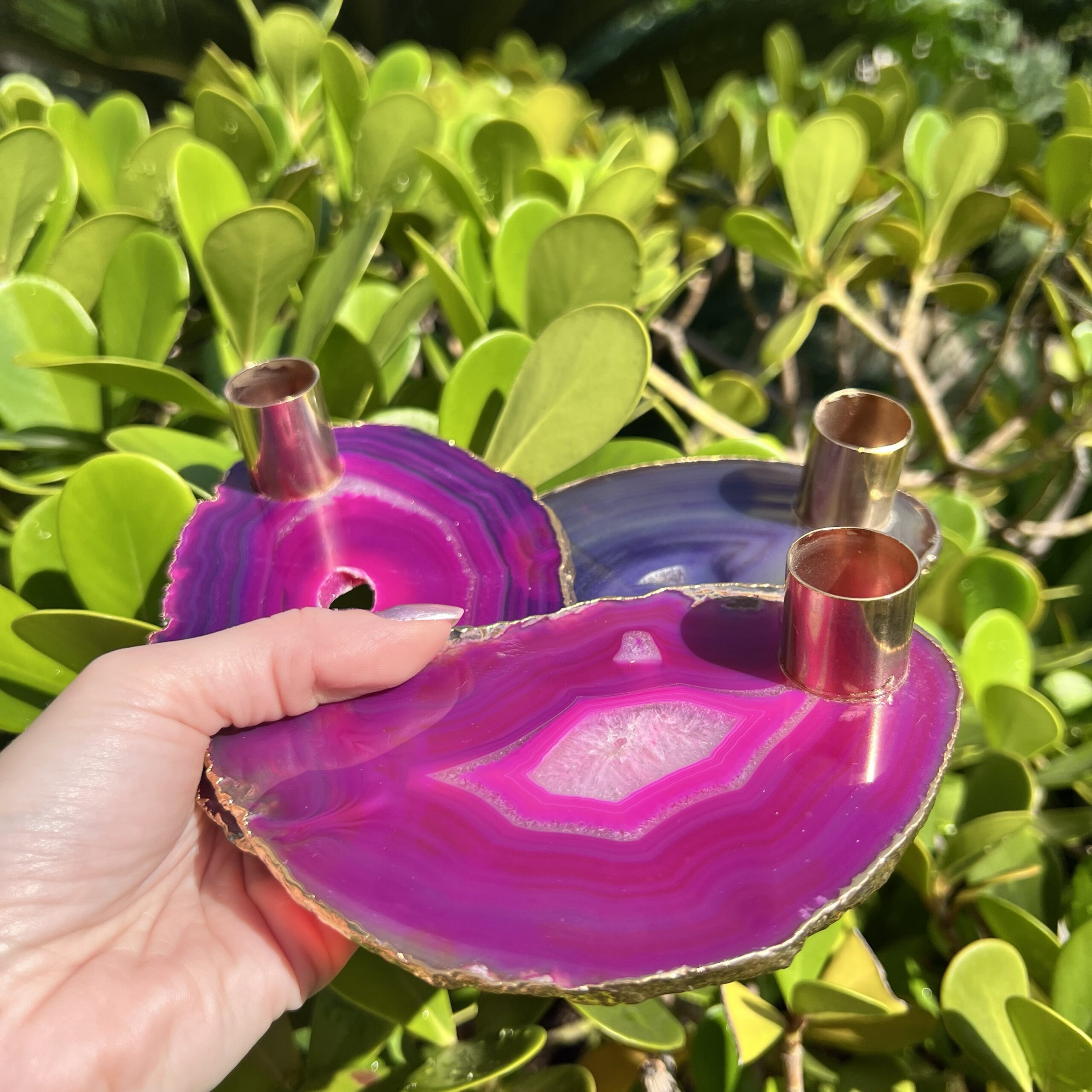 Kit de Porta Velas de Ágata - Imagem 3