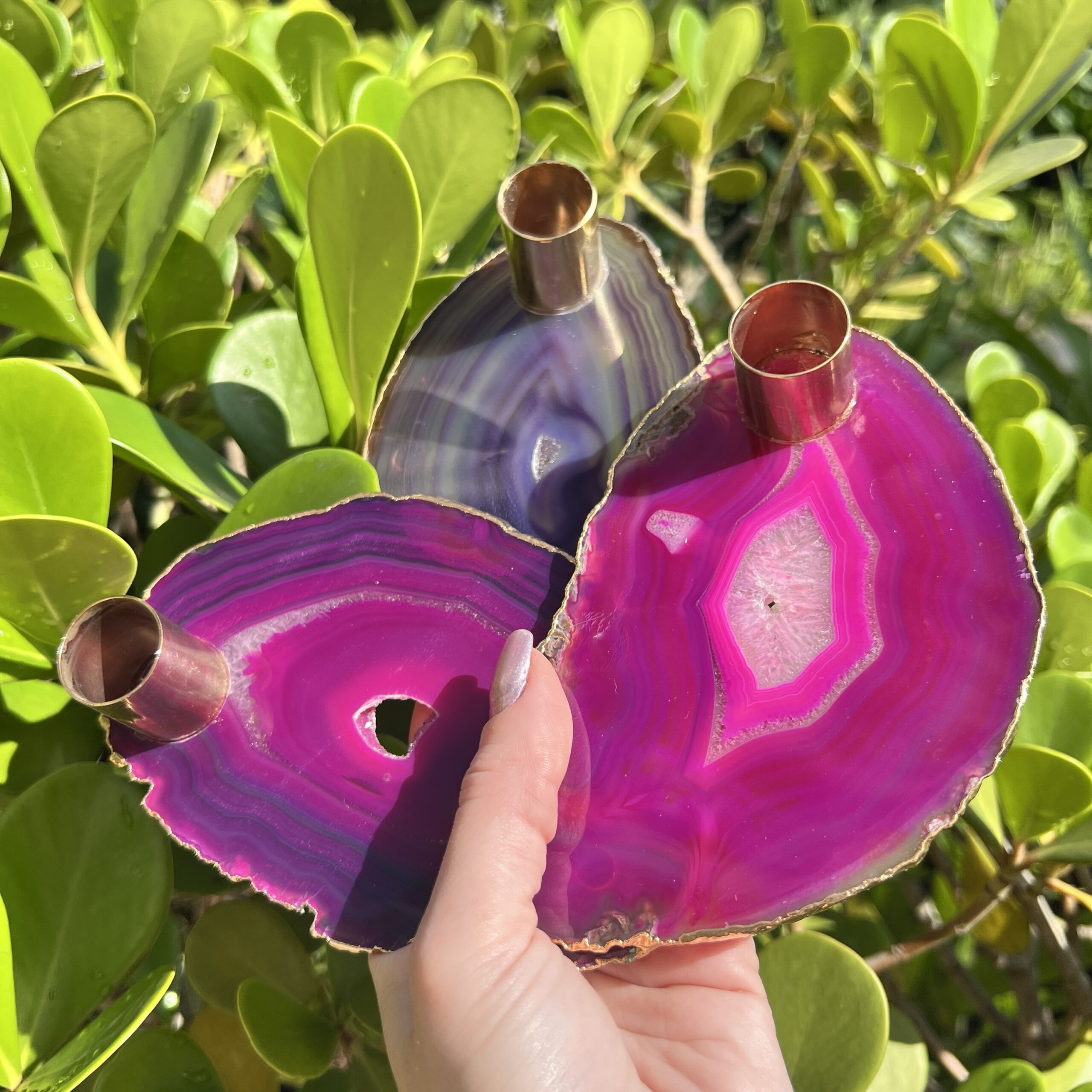 Kit de Porta Velas de Ágata - Imagem 2