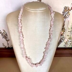 Colar de Cascalho - Quartzo Rosa